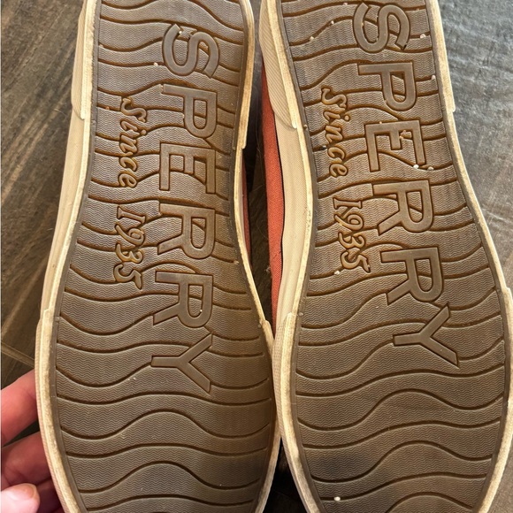 Sperry Coral-Pink Canvas Boat Shoes with White Laces 7.5 Women’s - Picture 3 of 3